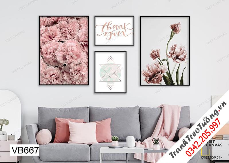 Bộ 4 Tranh Vẻ Đẹp Tinh Tế Của Hoa Mẫu Đơn