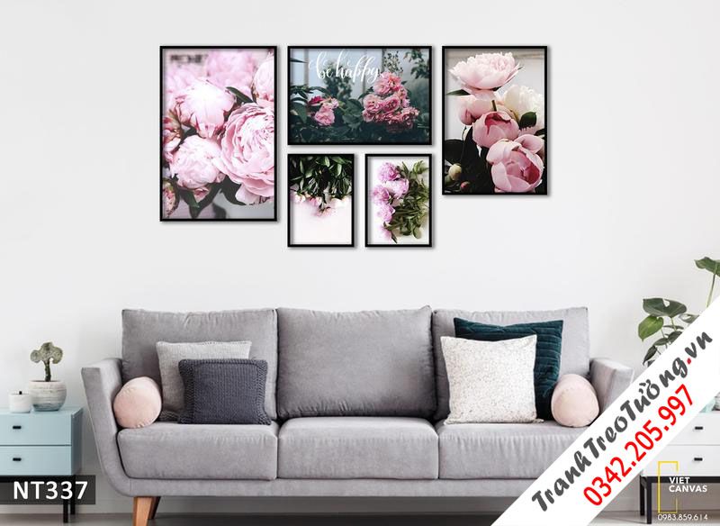 Bộ 5 Tranh Flowers Make You Happy