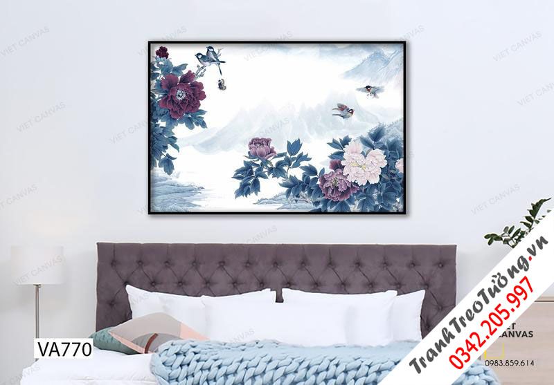 Tranh Bụi Hoa Bên Khe Núi