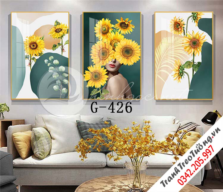 Bộ 3 bức tranh Cô gái nghệ thuật M12