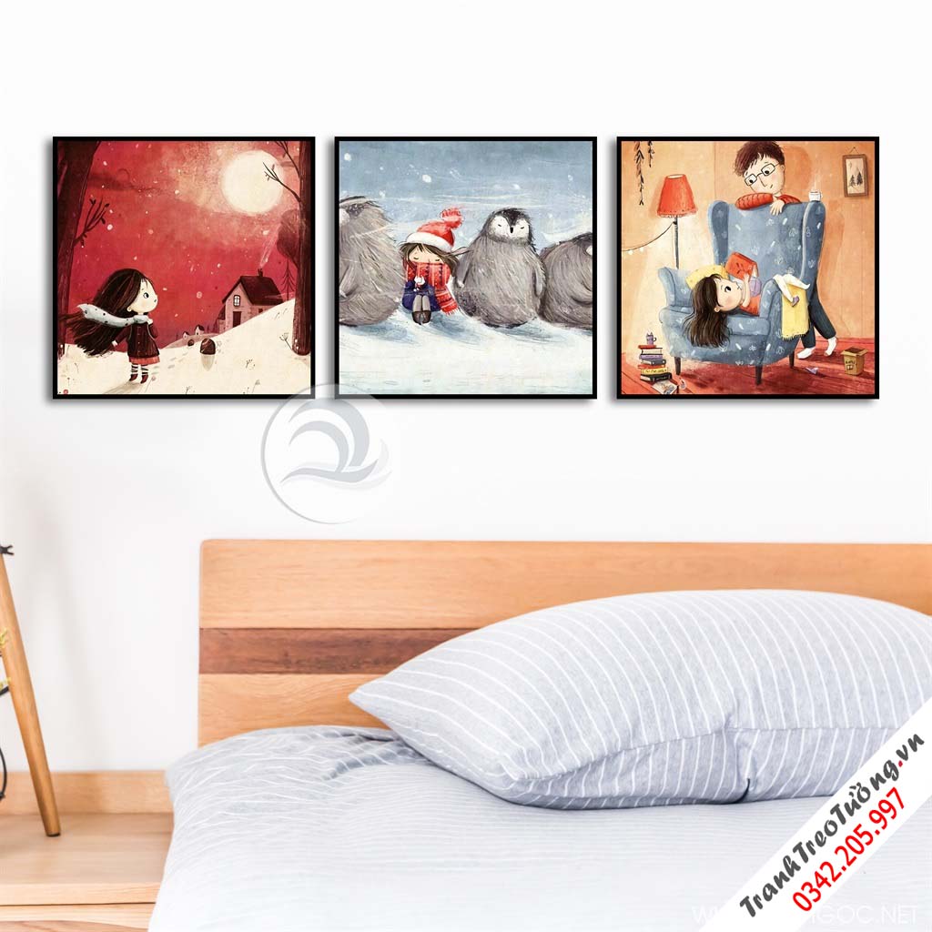 Bộ 3 bức tranh Cô gái nghệ thuật M17
