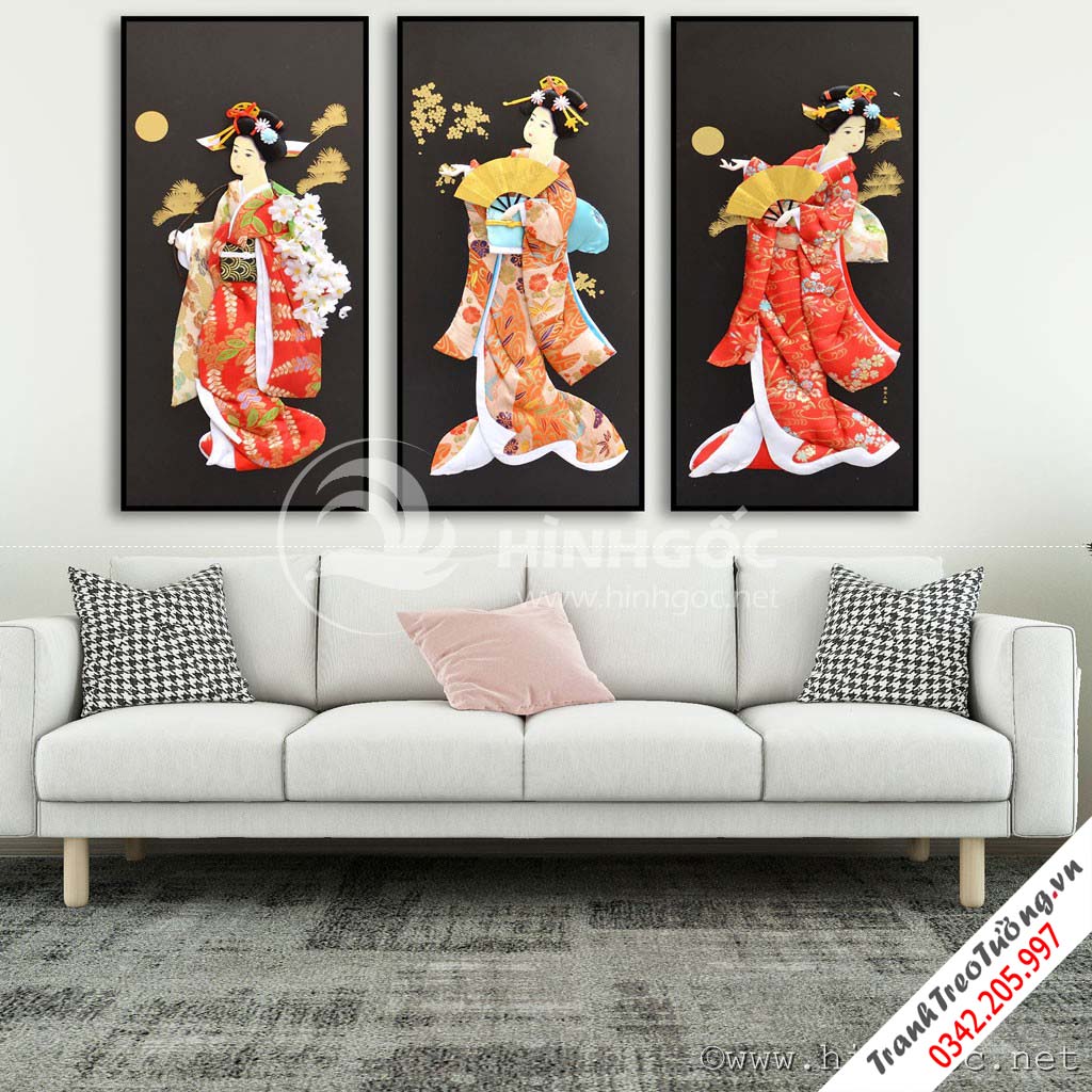 Bộ 3 bức tranh Cô gái nghệ thuật M19
