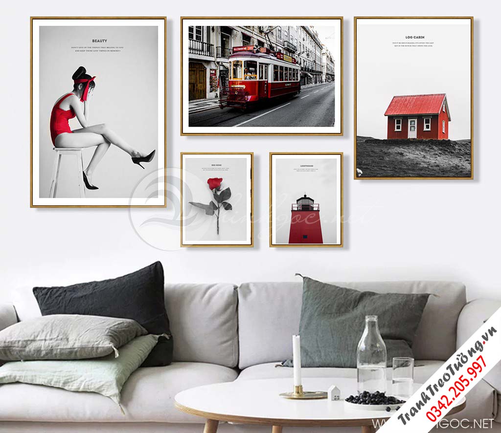 Tranh ghép nhiều bức cô gái nghệ thuật M1