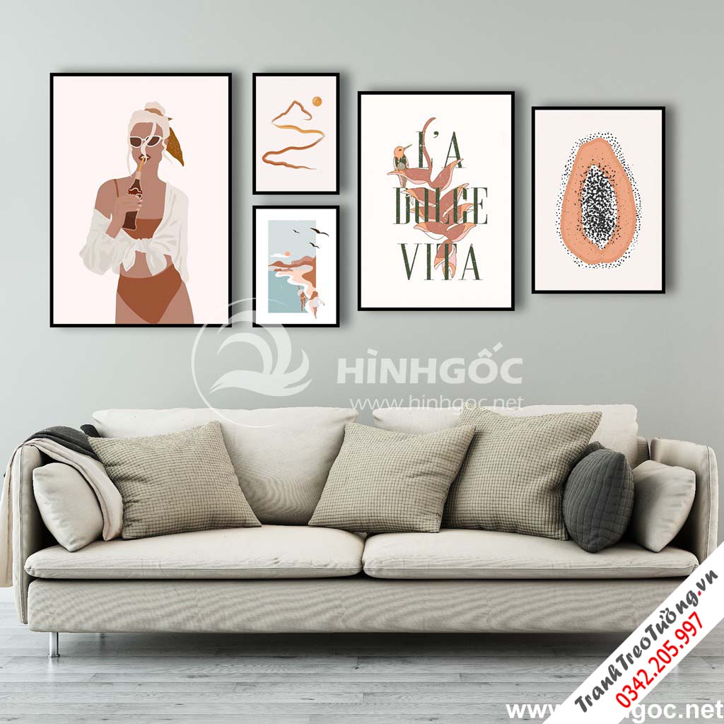 Tranh ghép nhiều bức cô gái nghệ thuật M16