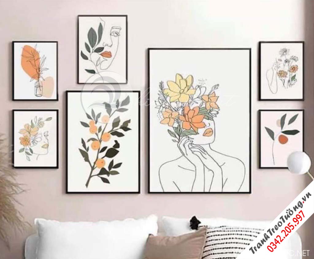Tranh ghép nhiều bức cô gái nghệ thuật M17