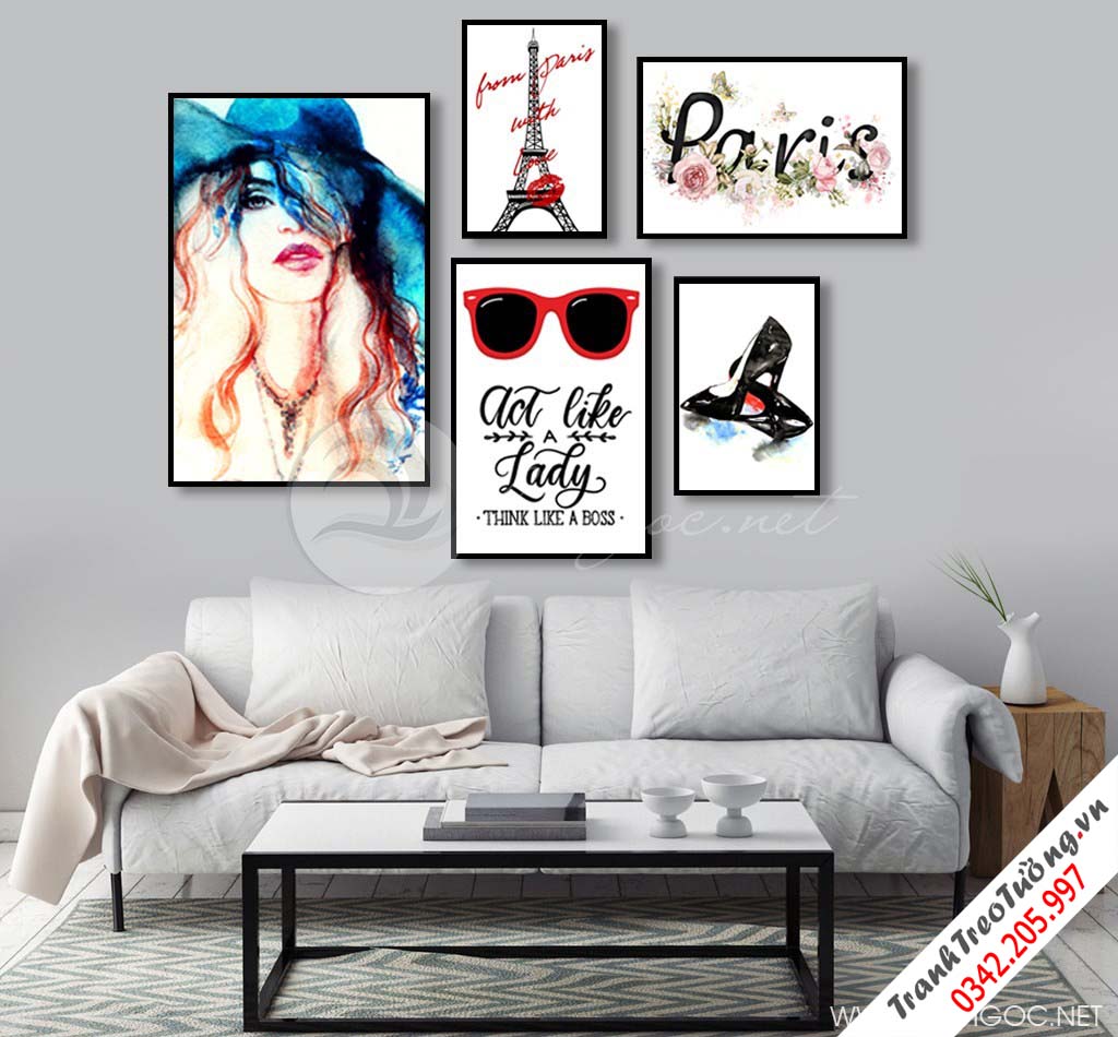 Tranh ghép nhiều bức cô gái nghệ thuật M21