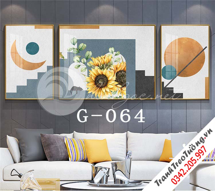 Bộ 3 bức tranh Cô gái đối xứng nghệ thuật M20
