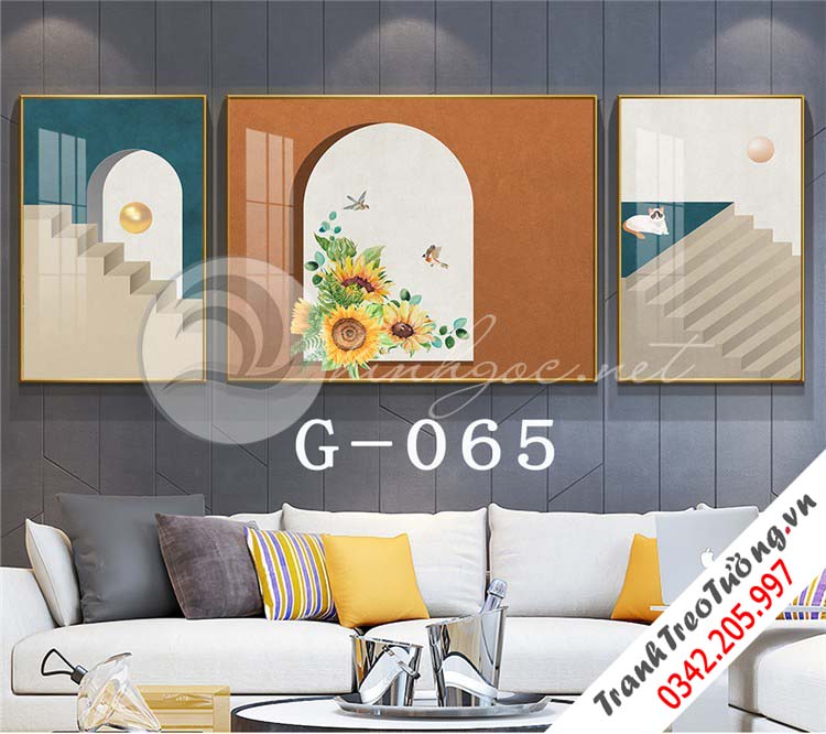 Bộ 3 bức tranh Cô gái đối xứng nghệ thuật M21