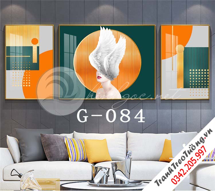 Bộ 3 bức tranh Cô gái đối xứng nghệ thuật M24