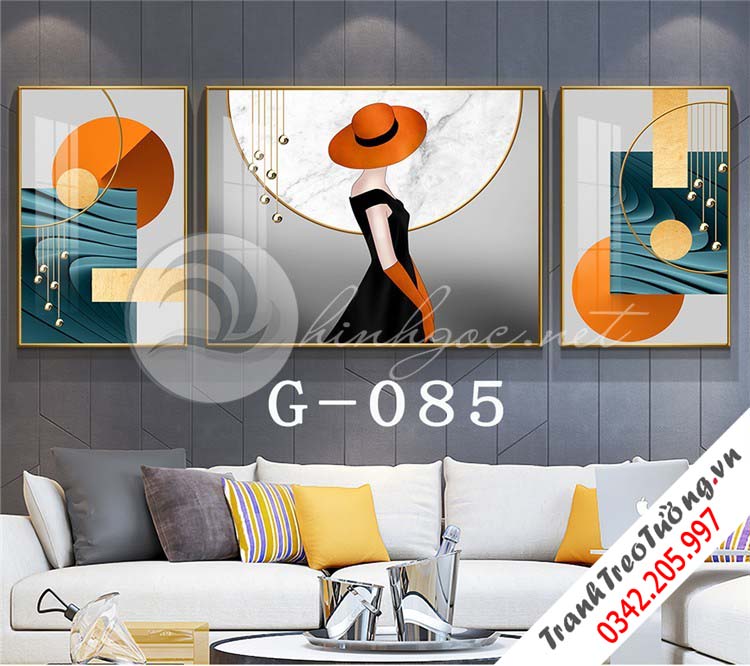 Bộ 3 bức tranh Cô gái đối xứng nghệ thuật M25