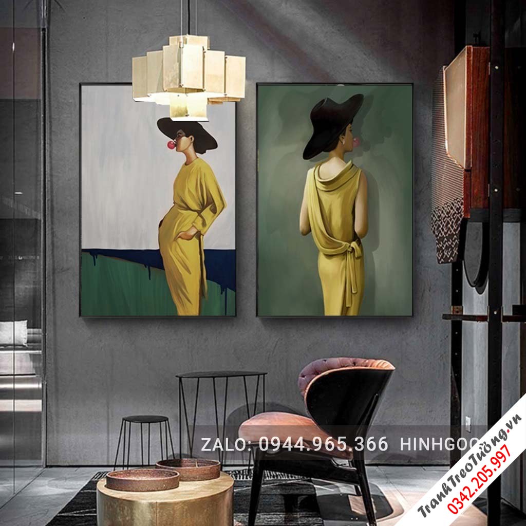 Bộ 2 bức tranh Cô gái nghệ thuật M11