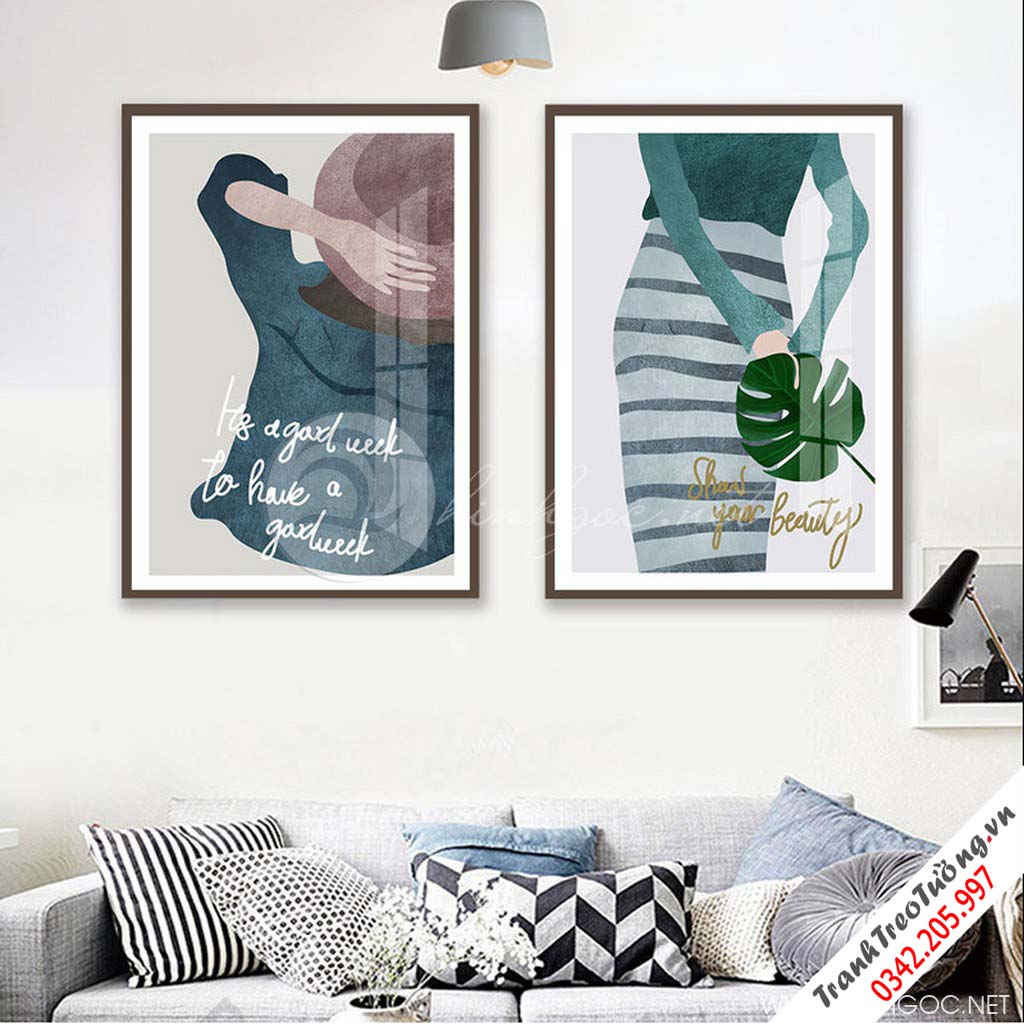 Bộ 2 bức tranh Cô gái nghệ thuật M28