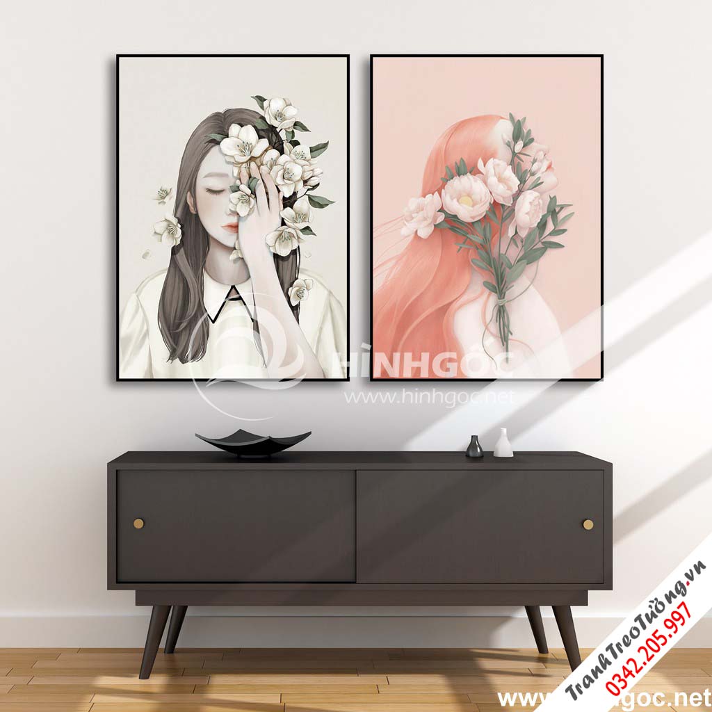 Bộ 2 bức tranh Cô gái nghệ thuật M3