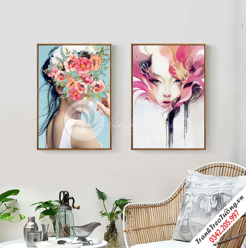 Bộ 2 bức tranh Cô gái nghệ thuật M30