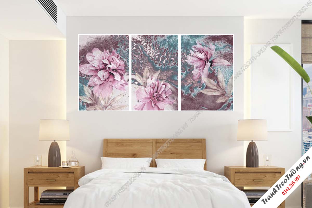 Bộ 3 tranh Hoa ghép Nghệ Thuật M102