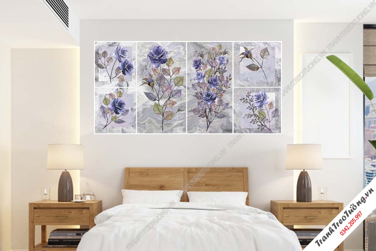 Bộ 3 tranh Hoa ghép Nghệ Thuật M128
