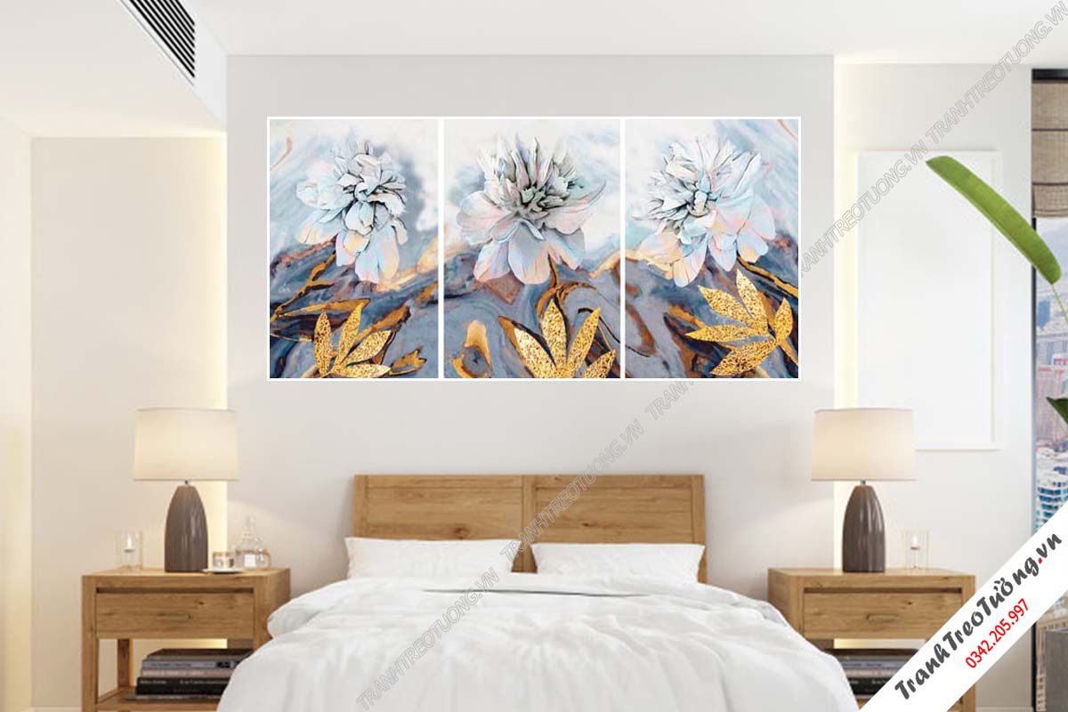 Bộ 3 tranh Hoa ghép Nghệ Thuật M13