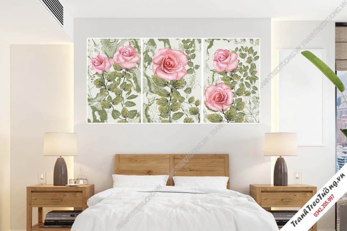 Bộ 3 tranh Hoa ghép Nghệ Thuật M15