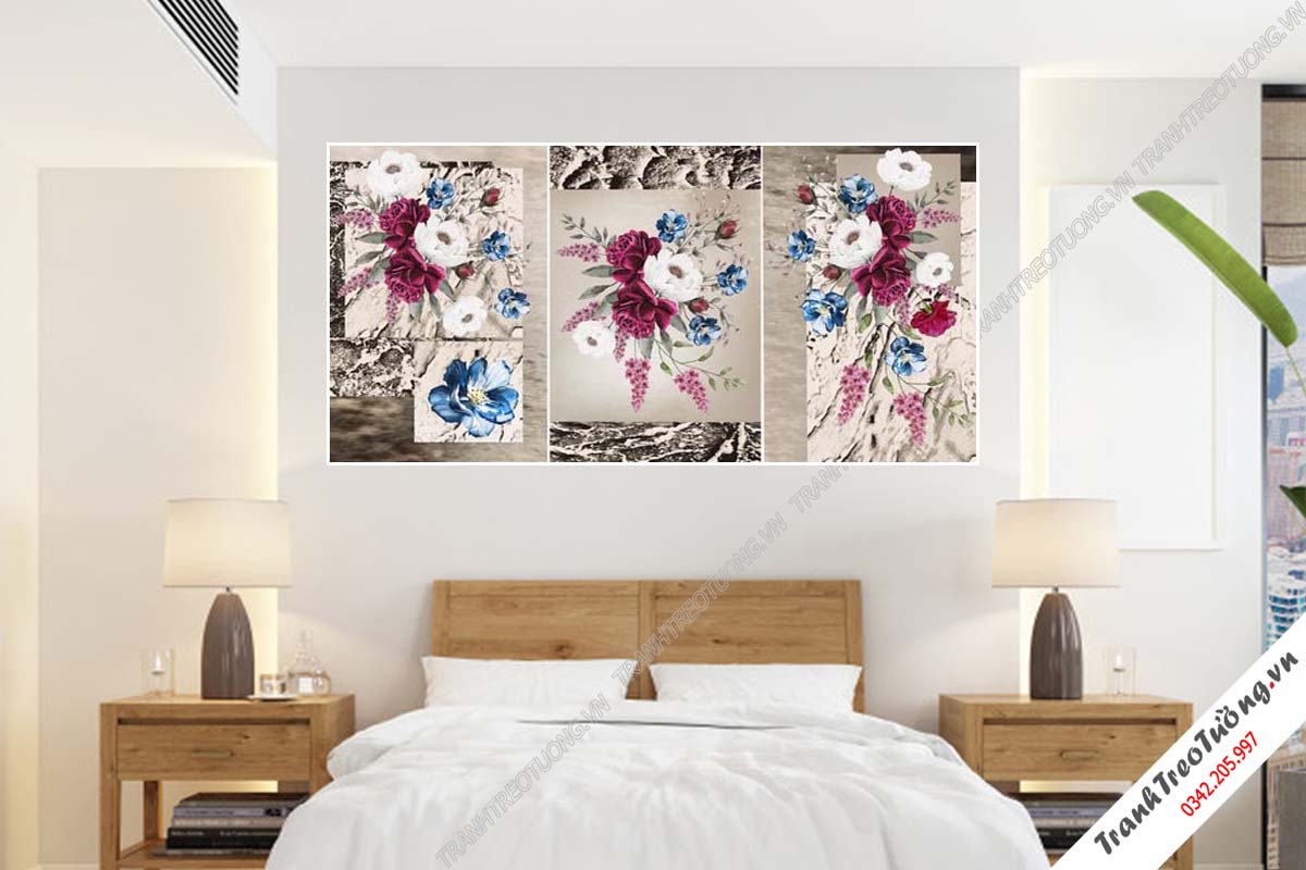 Bộ 3 tranh Hoa ghép Nghệ Thuật M17