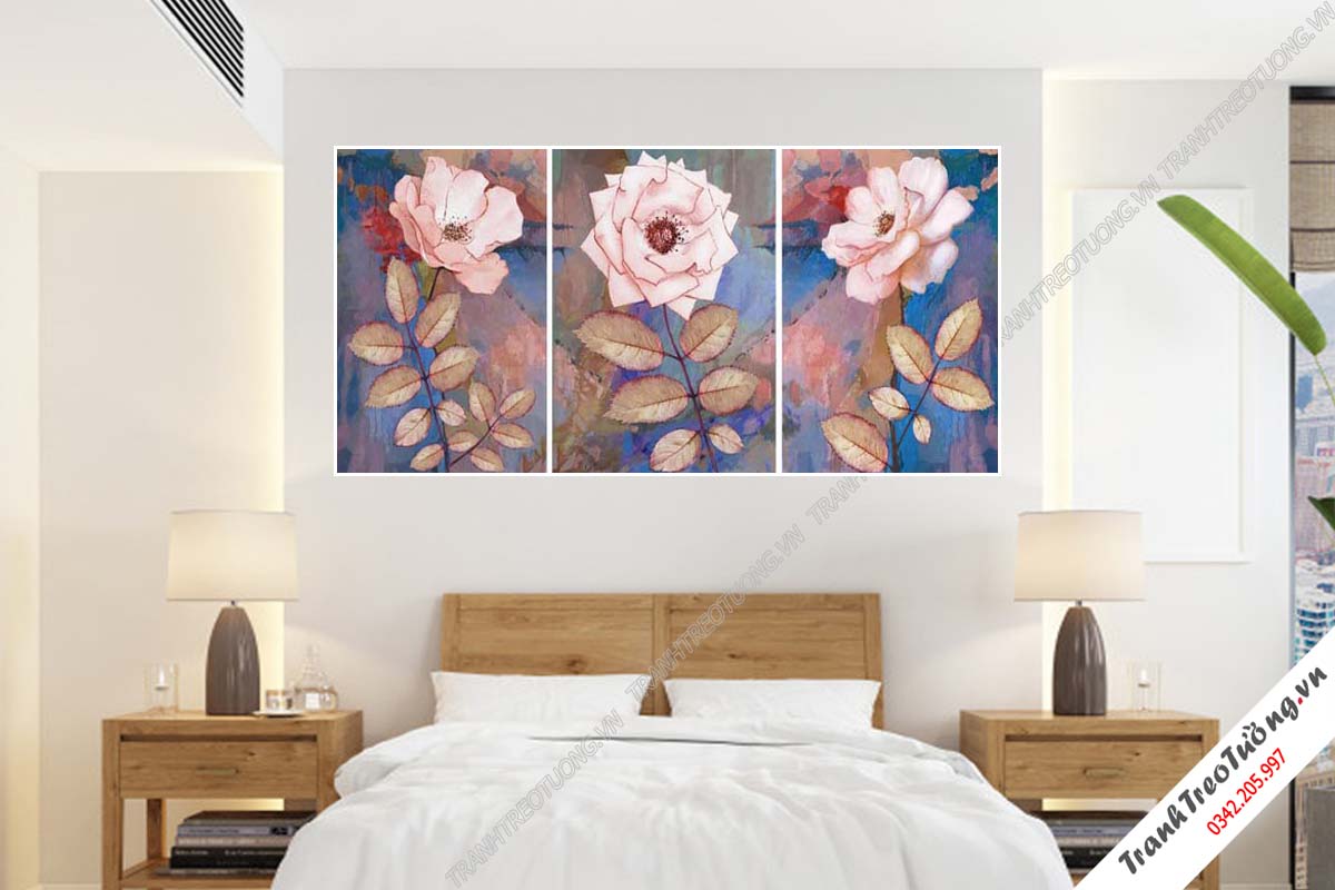 Bộ 3 tranh Hoa ghép Nghệ Thuật M19