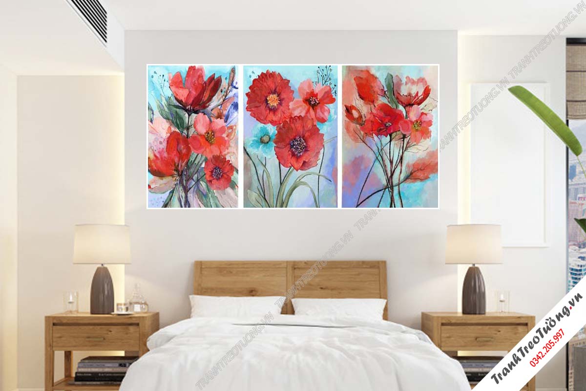 Bộ 3 tranh Hoa ghép Nghệ Thuật M21