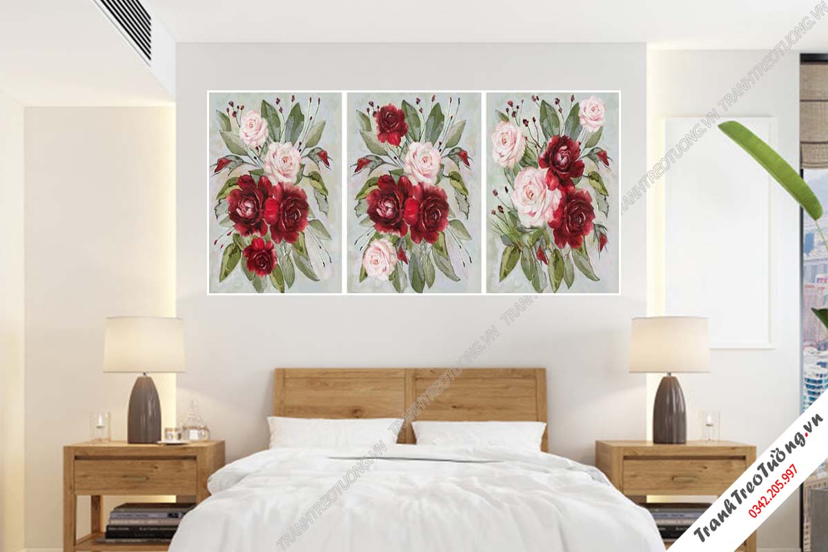 Bộ 3 tranh Hoa ghép Nghệ Thuật M29