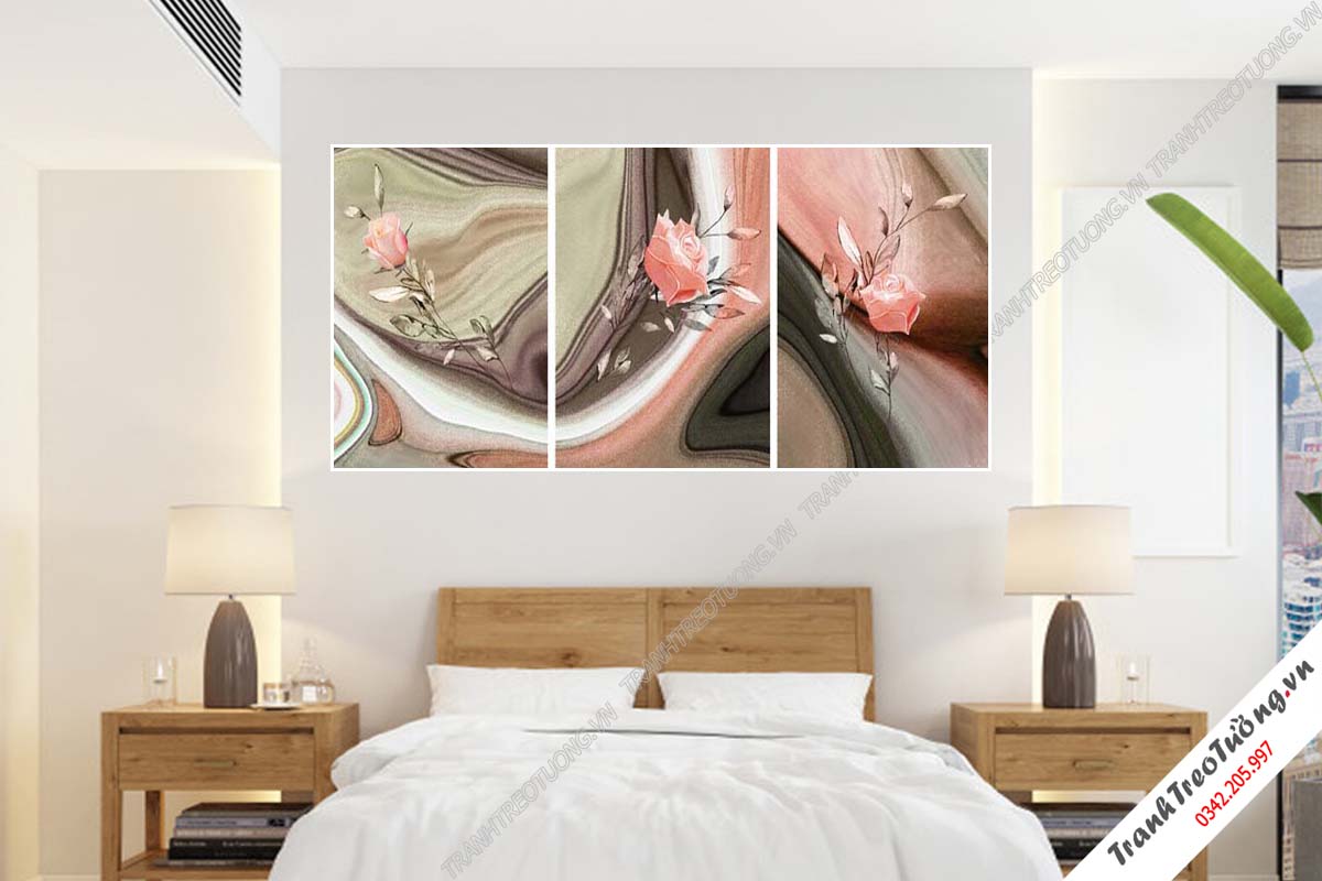 Bộ 3 tranh Hoa ghép Nghệ Thuật M36