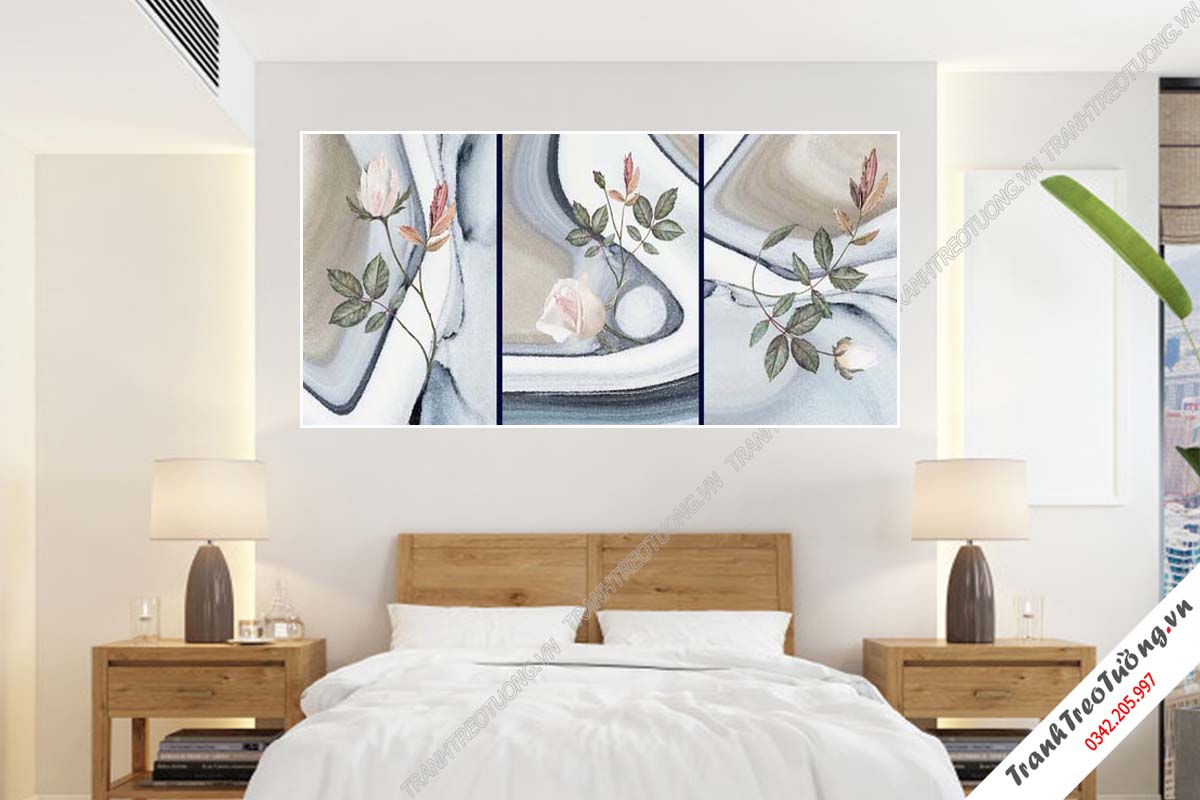 Bộ 3 tranh Hoa ghép Nghệ Thuật M39