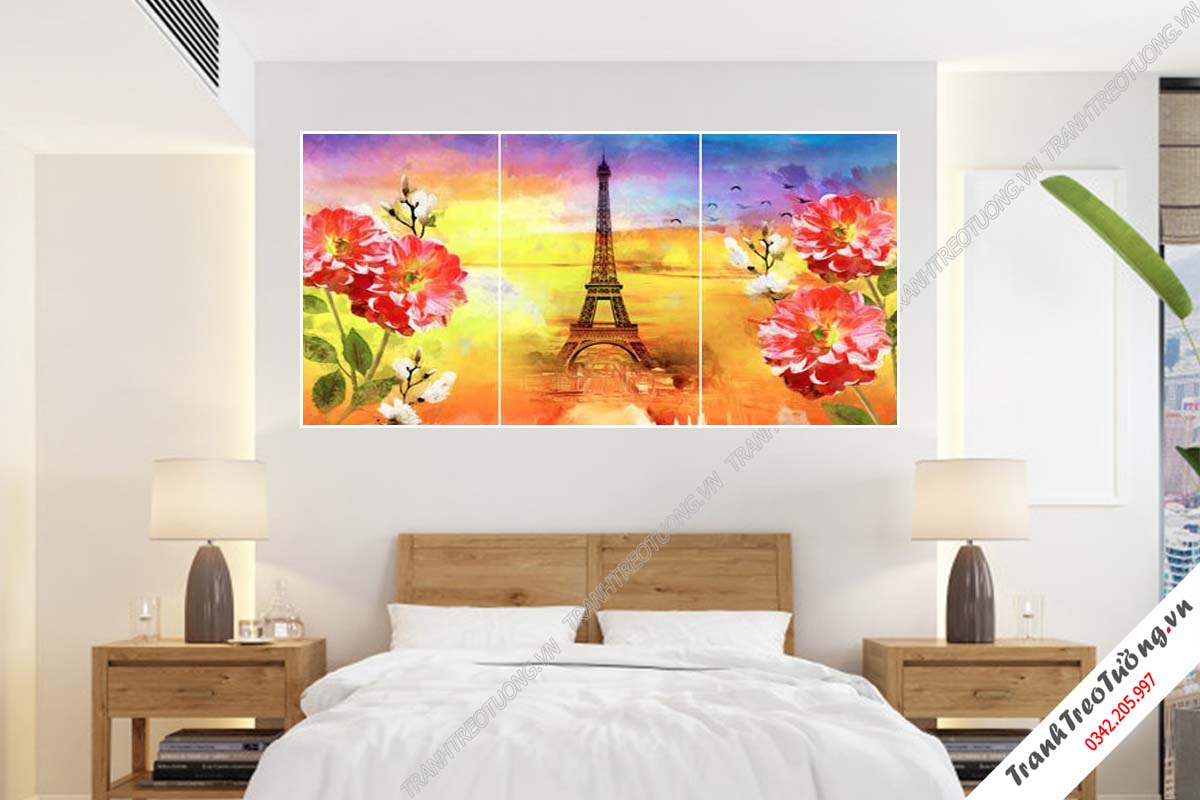 Bộ 3 tranh Hoa ghép Nghệ Thuật M4