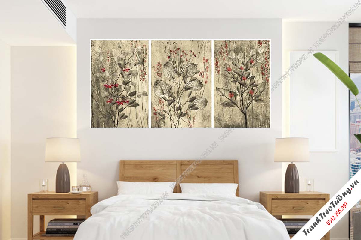 Bộ 3 tranh Hoa ghép Nghệ Thuật M44