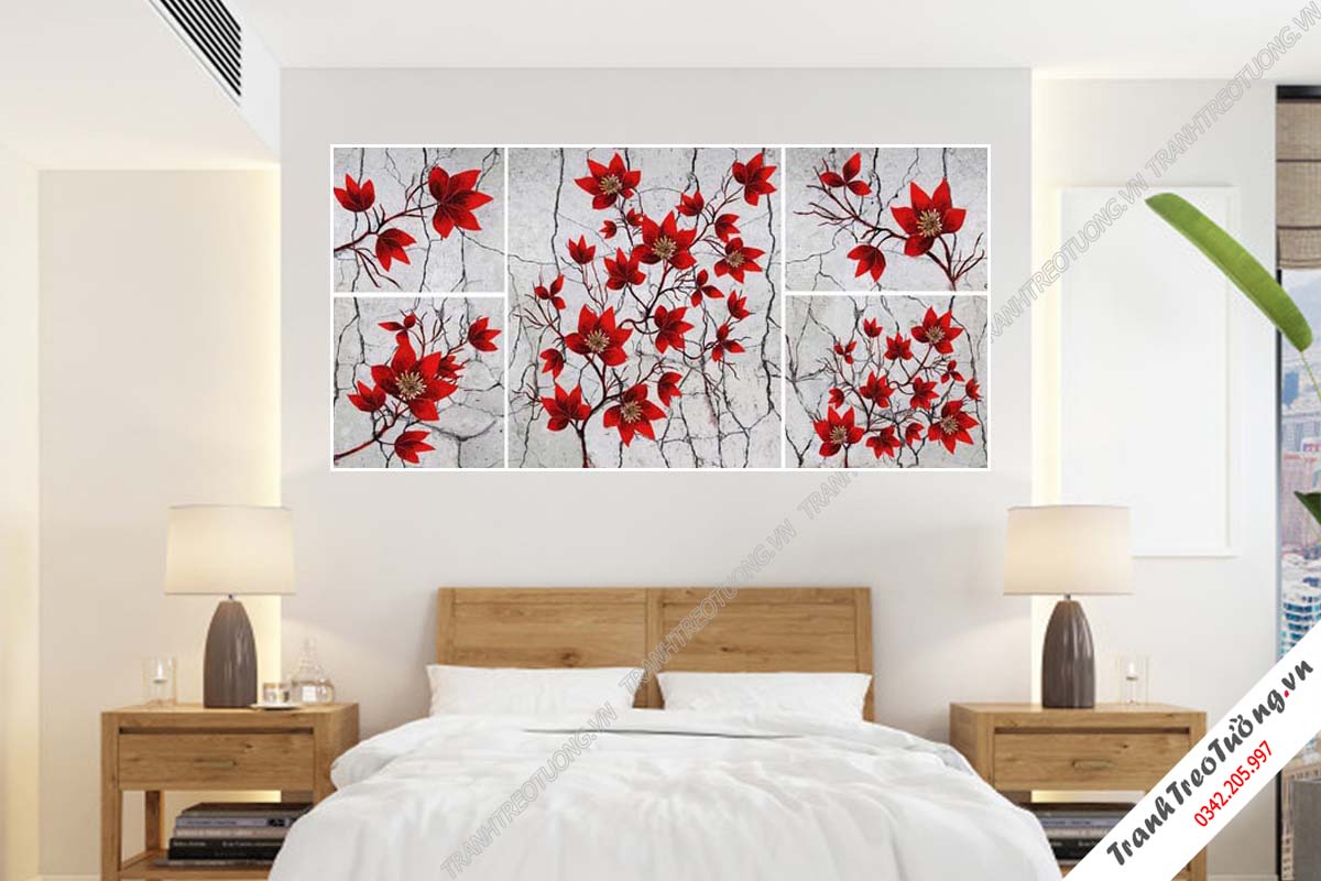 Bộ 3 tranh Hoa ghép Nghệ Thuật M45