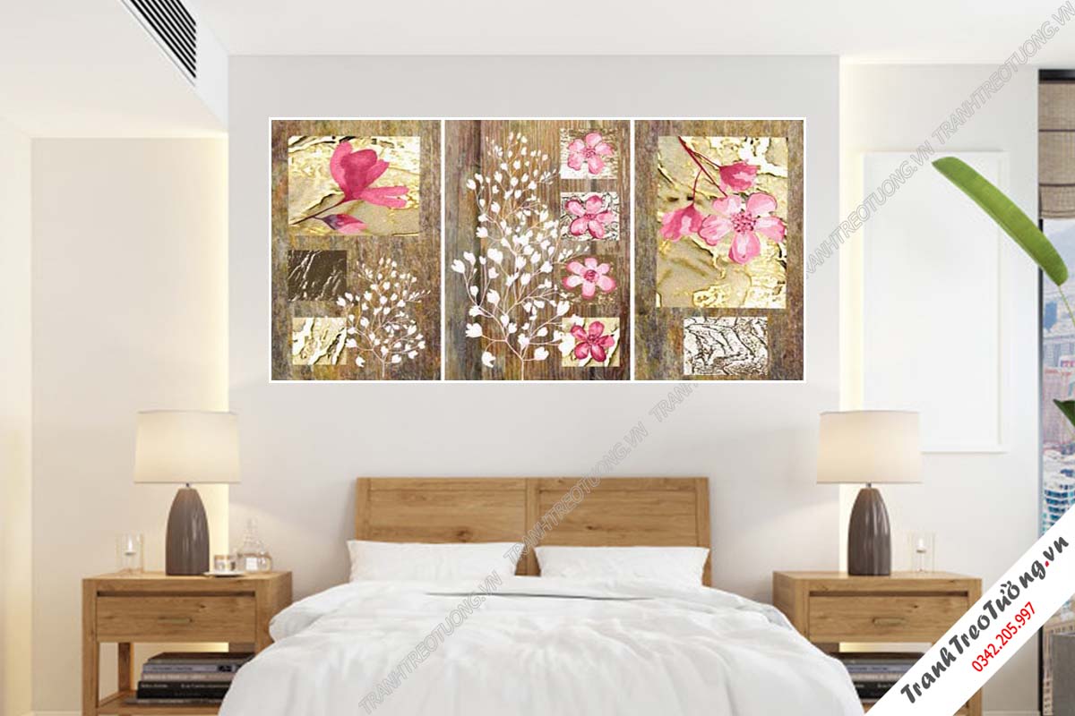 Bộ 3 tranh Hoa ghép Nghệ Thuật M47