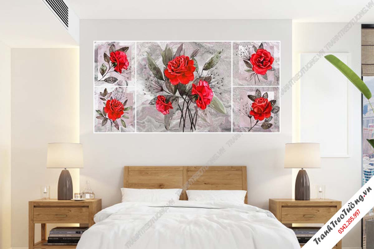 Bộ 3 tranh Hoa ghép Nghệ Thuật M57