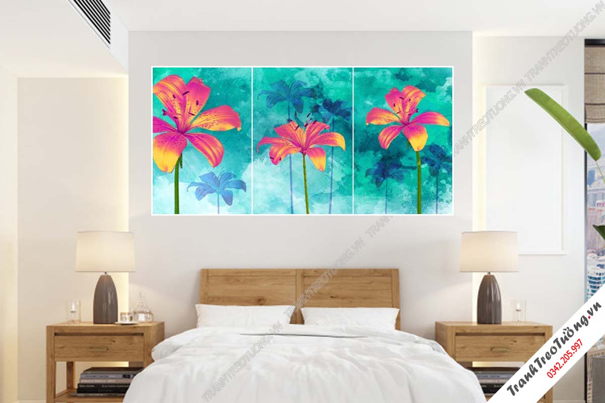 Bộ 3 tranh Hoa ghép Nghệ Thuật M7