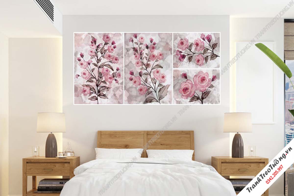 Bộ 3 tranh Hoa ghép Nghệ Thuật M70