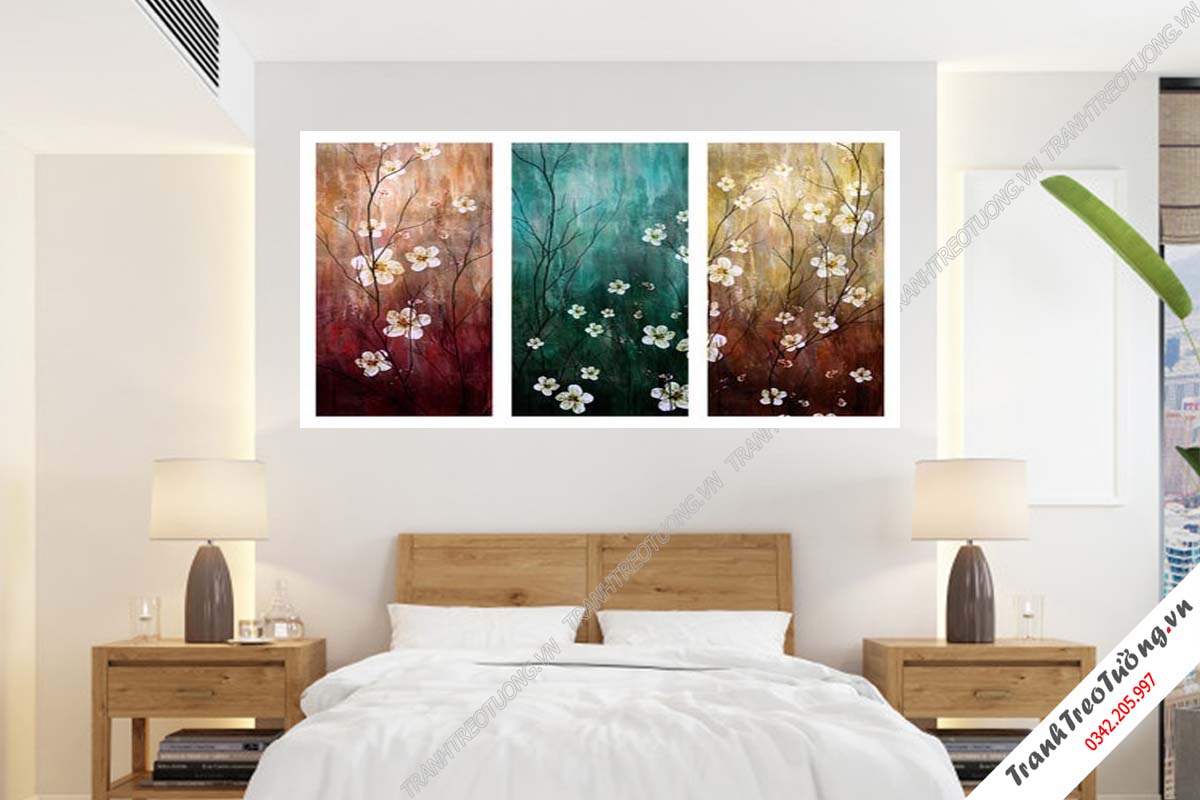 Bộ 3 tranh Hoa ghép Nghệ Thuật M76