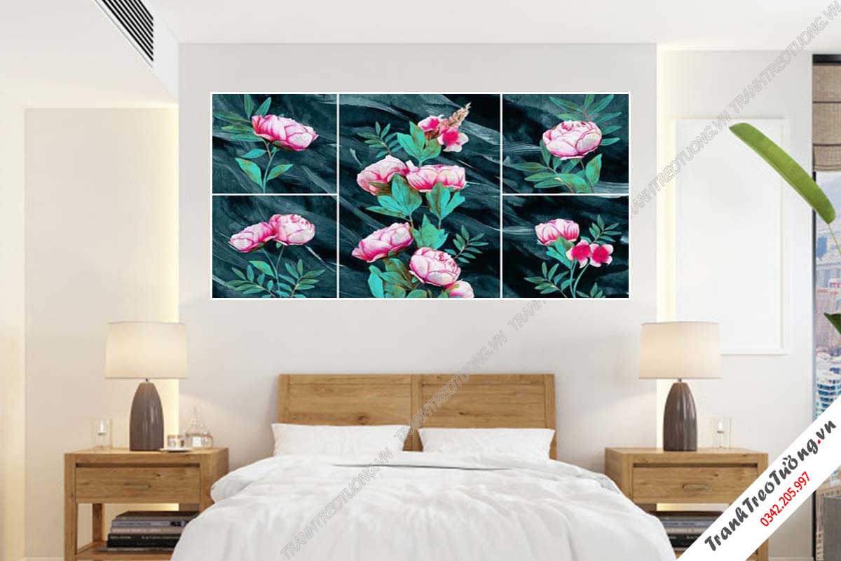 Bộ 3 tranh Hoa ghép Nghệ Thuật M8