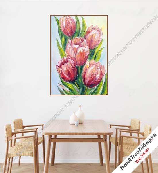 Tranh Hoa giả Sơn Dầu Khổ đứng M12