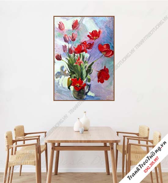 Tranh Hoa giả Sơn Dầu Khổ đứng M38