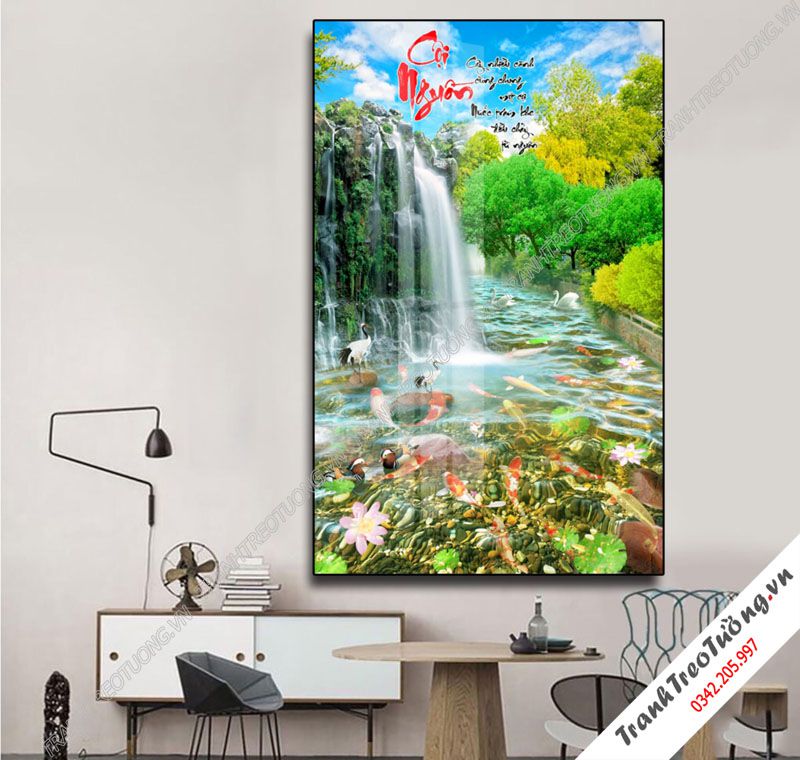 Tranh đứng Sơn Thủy Hữu Tình M11