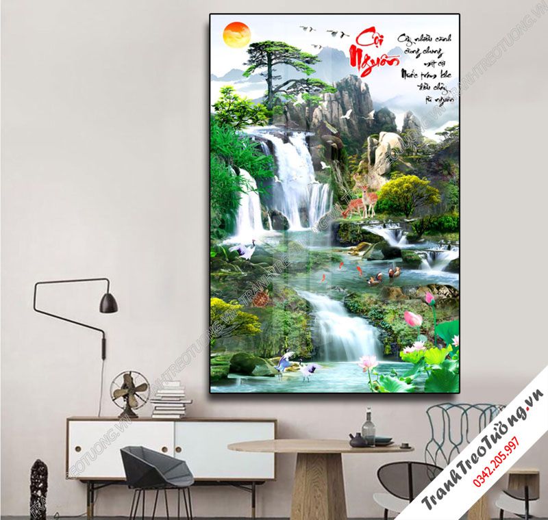 Tranh đứng Sơn Thủy Hữu Tình M25