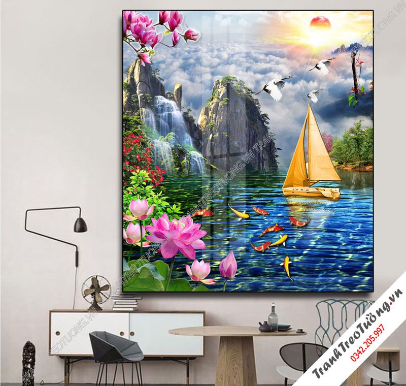 Tranh đứng Sơn Thủy Hữu Tình M27