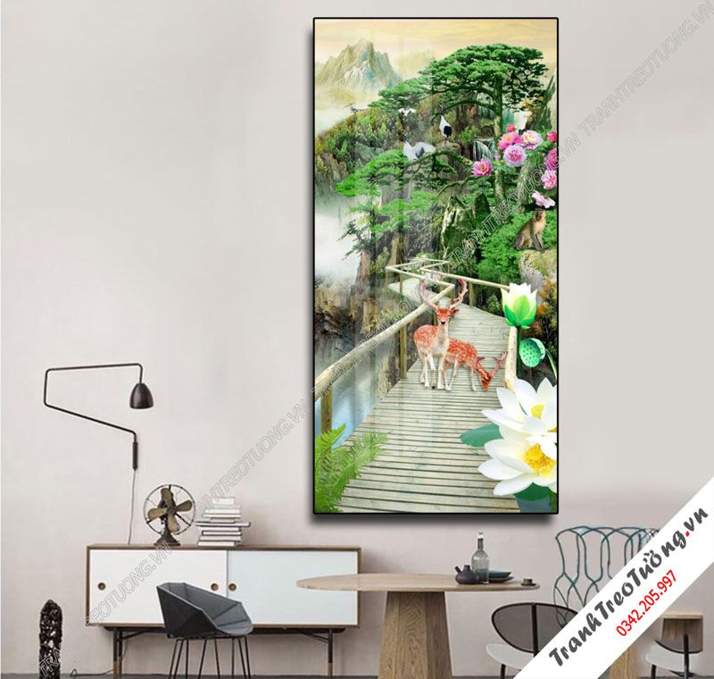 Tranh đứng Sơn Thủy Hữu Tình M37