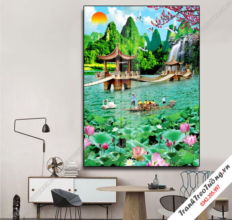 Tranh đứng Sơn Thủy Hữu Tình M40