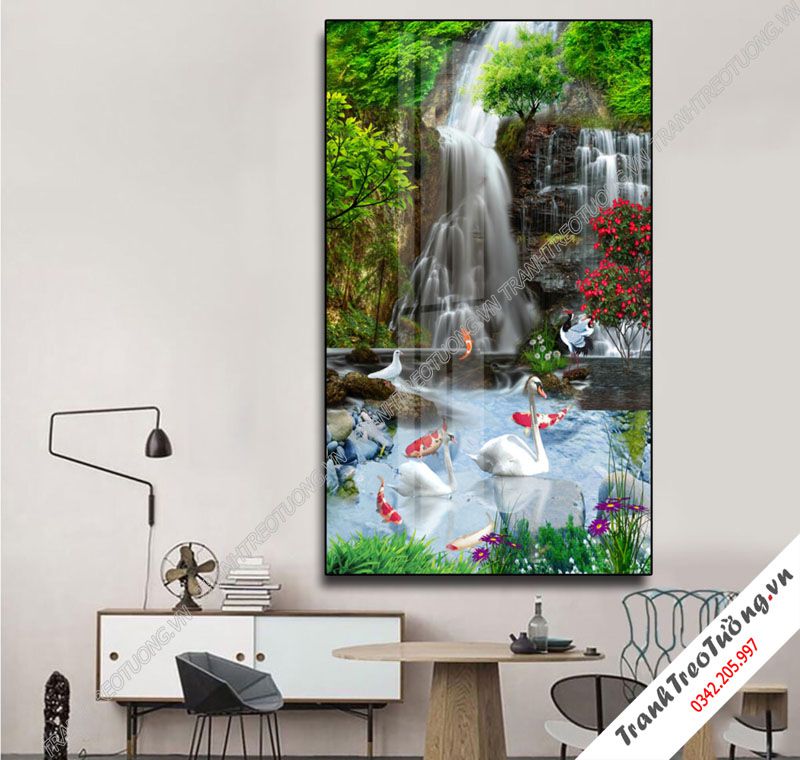 Tranh đứng Sơn Thủy Hữu Tình M5