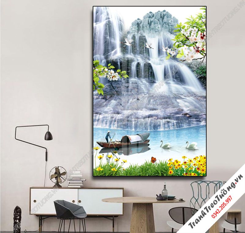 Tranh đứng Sơn Thủy Hữu Tình M6