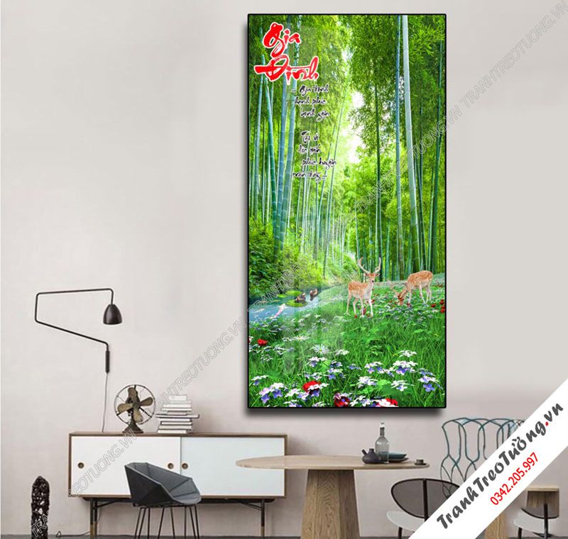 Tranh đứng Sơn Thủy Hữu Tình M7