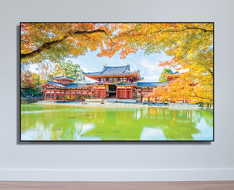 Tranh chủ đề Nhật Bản “Đền Byodoin mùa lá vàng” M1