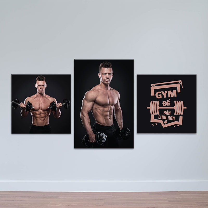 Bộ 3 tranh Gym “Gym để bản lĩnh hơn” M4