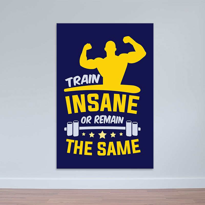Tranh canvas “Train insane or remain the same” chất M2